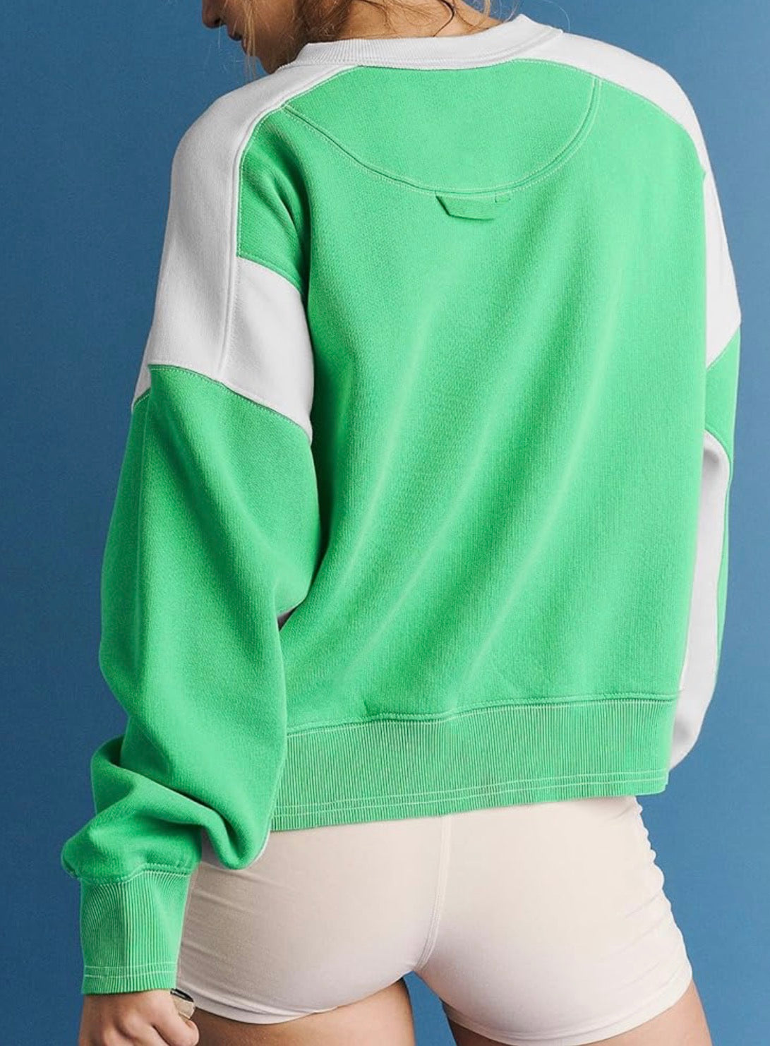 Women’s Cropped Color Block Sweatshirt