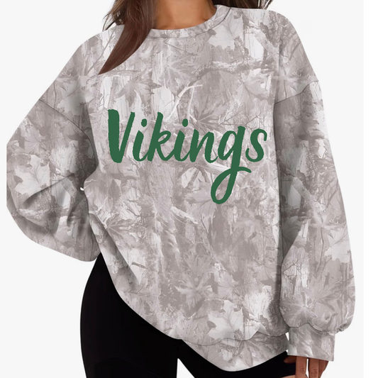Women’s Camo Script Crewneck