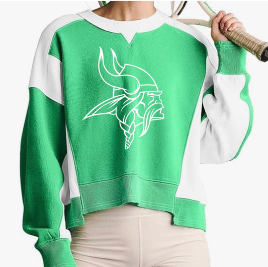 Women’s Cropped Color Block Sweatshirt
