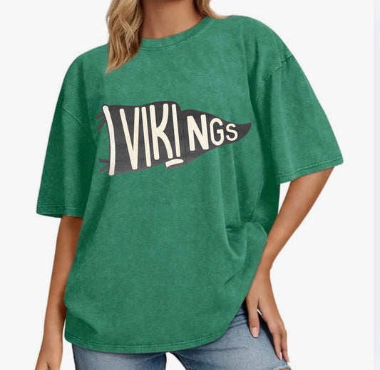 Acid Washed Viking Flag Tee