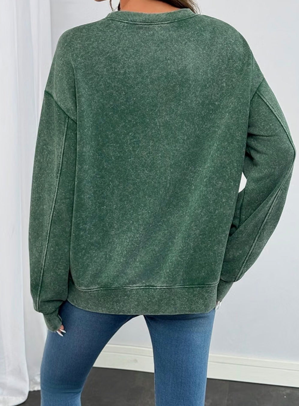 Acid Wash Crewneck Sweatshirt